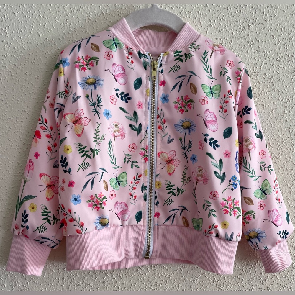 Mila and Rose 4T Butterfly Meadows Satin Spring Jacket